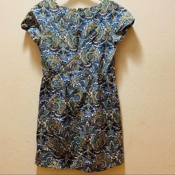 J. Crew Cap Sleeve Paisley Dress Size 4 - Picture 3 of 8